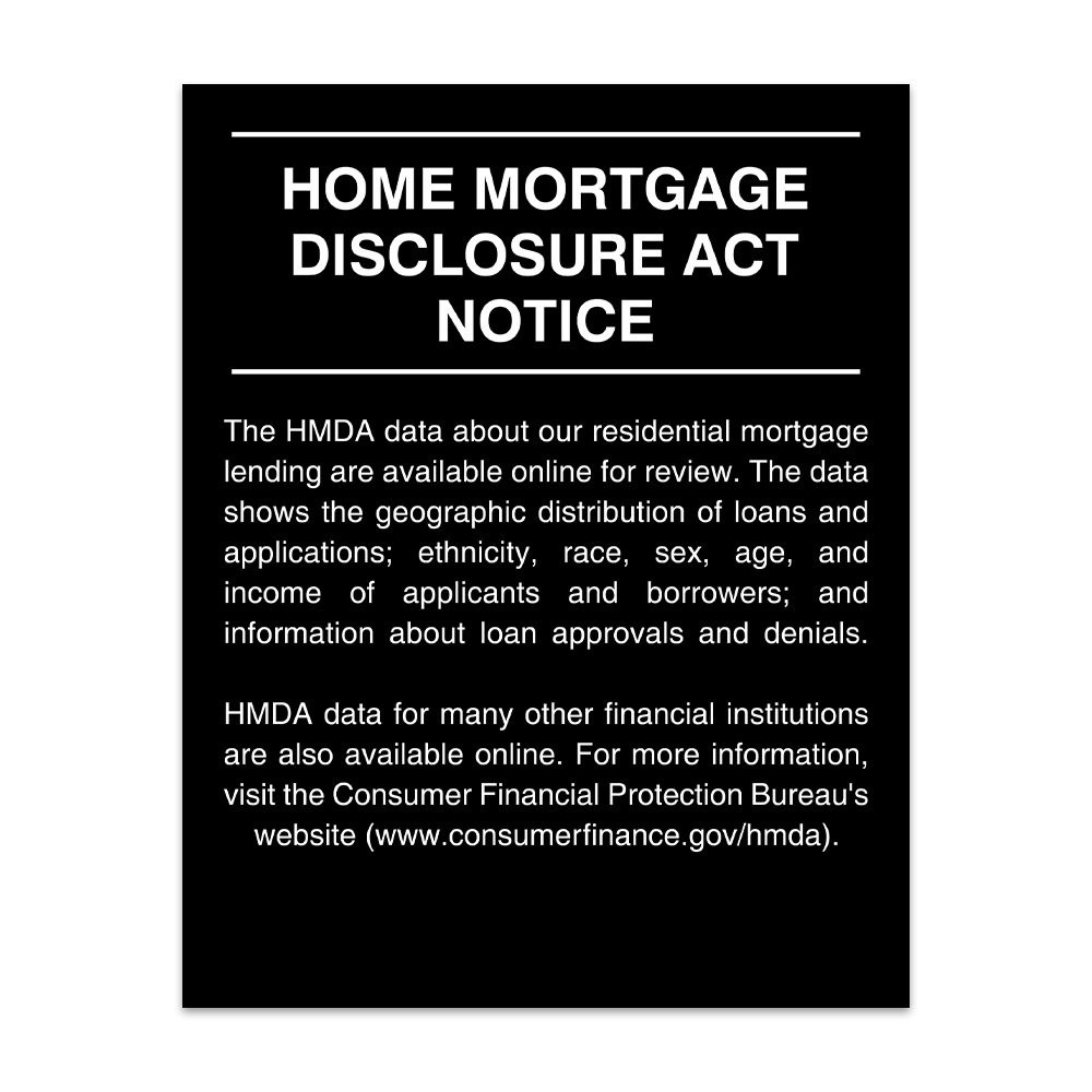 Matte Black 2018 Home Mortgage Disclosure (English) 11W x 14H
