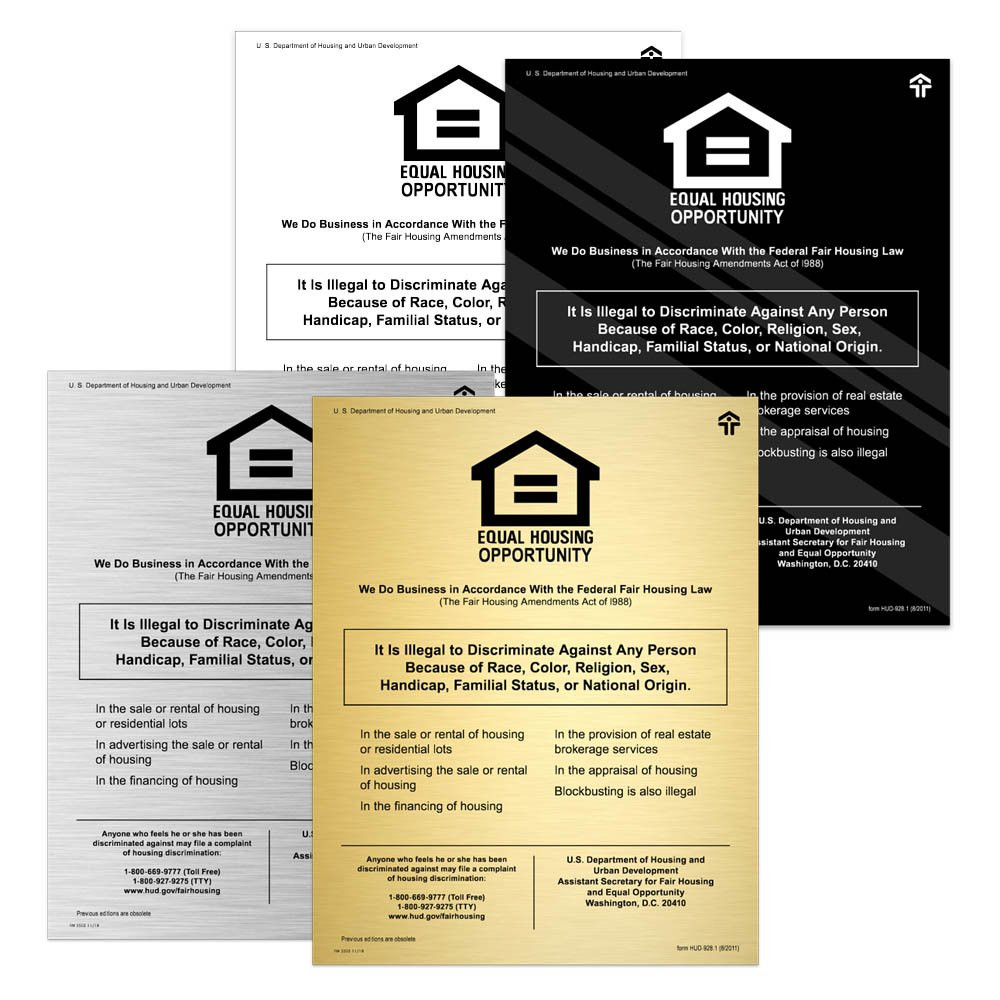 11W x 14H Fair Housing and Equal Opportunity Sign