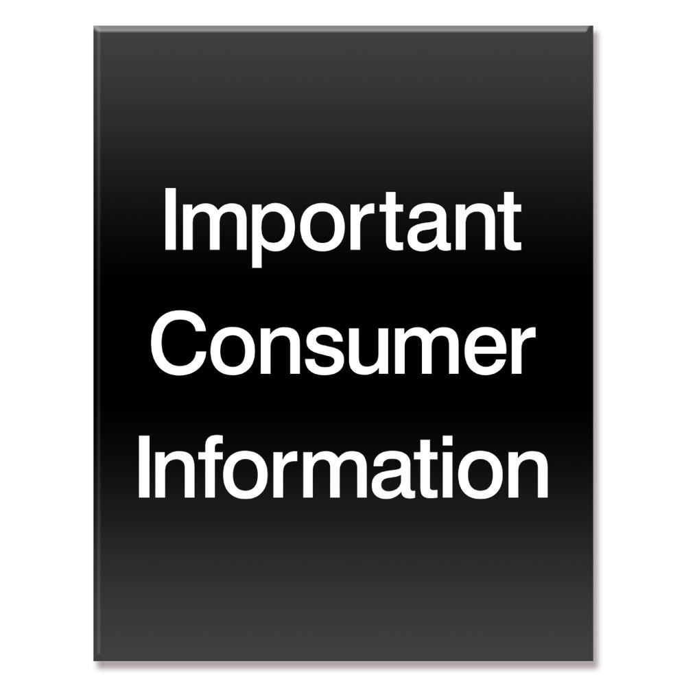 Magnetic  Consumer Information Compliance Sign - Matte Black