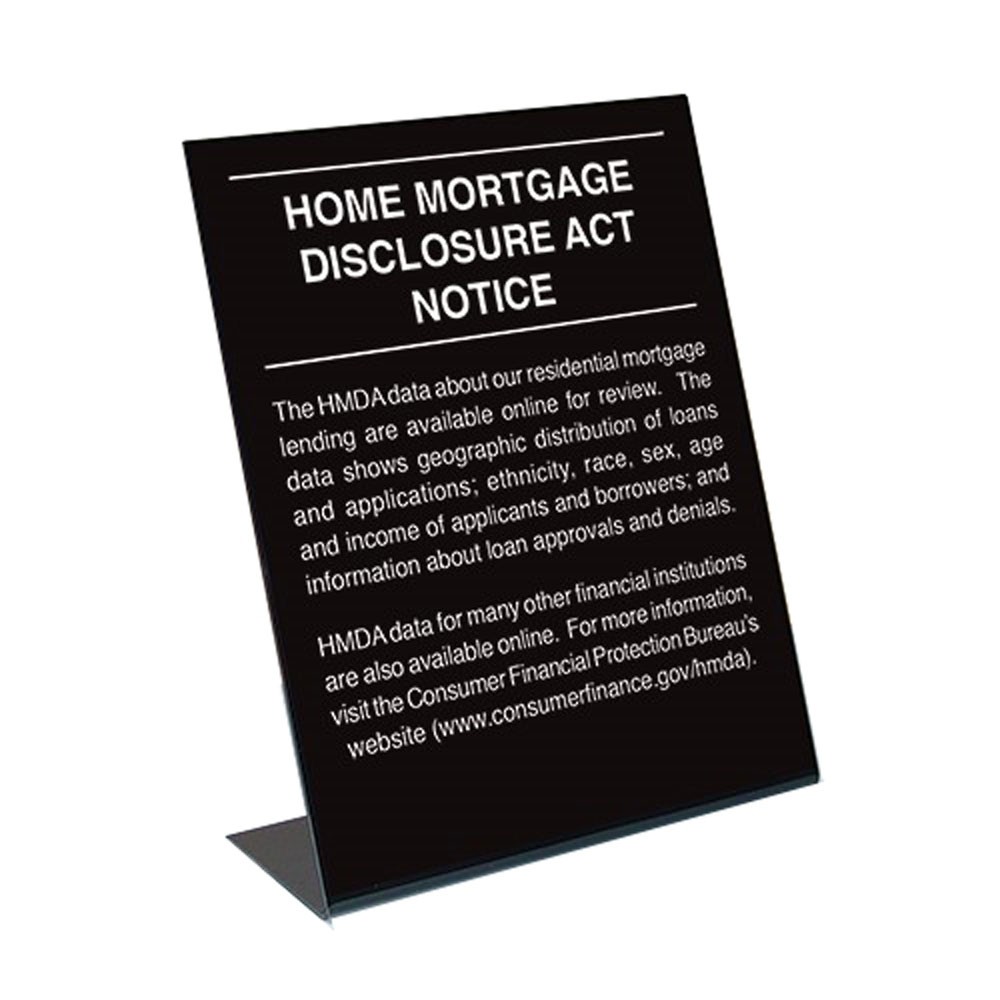 Home Mortgage Disclosure Counter Sign - 11W x 14H
