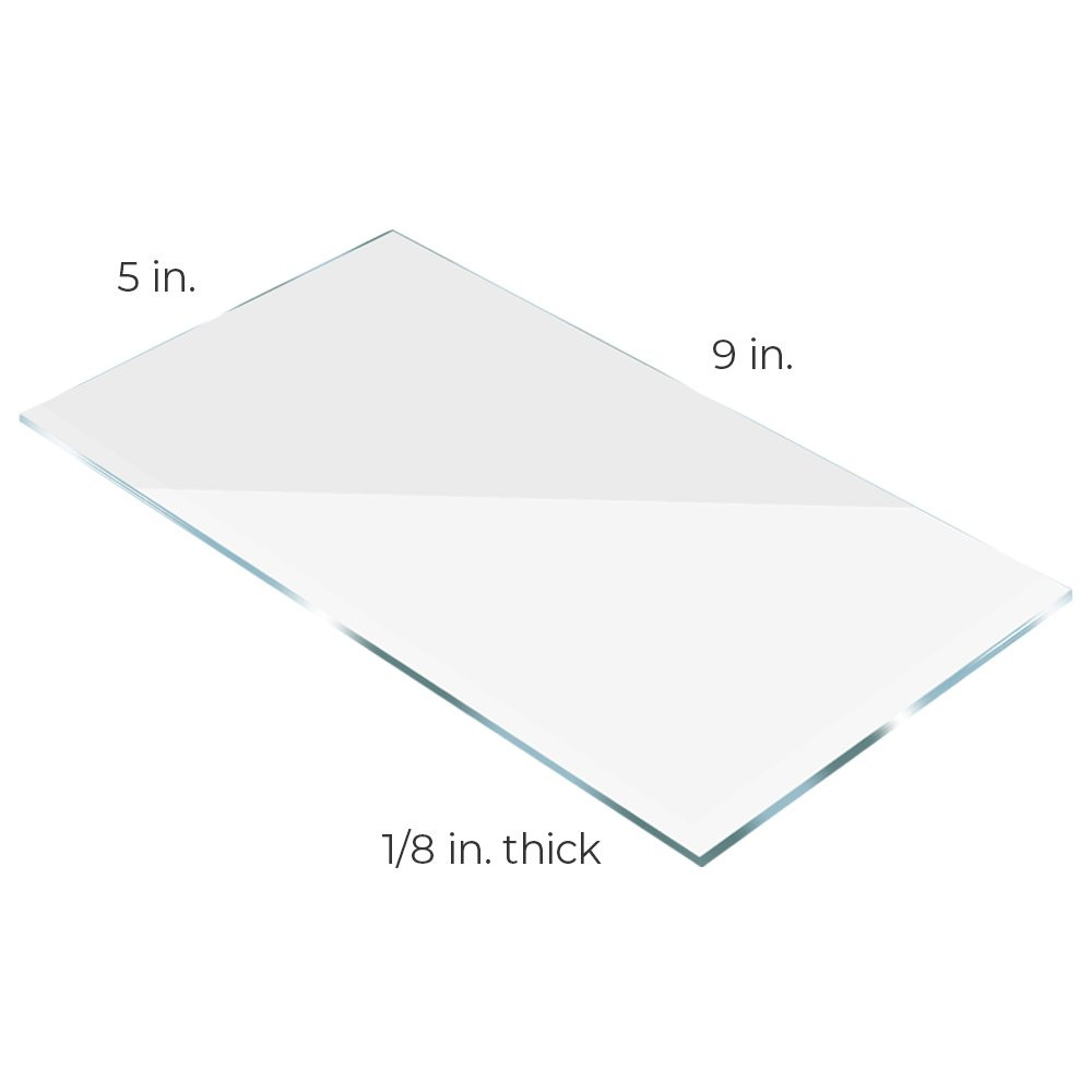 9"W x 5"H Custom Acrylic Contemporary Style Logo Sign Displaying Dimensions 