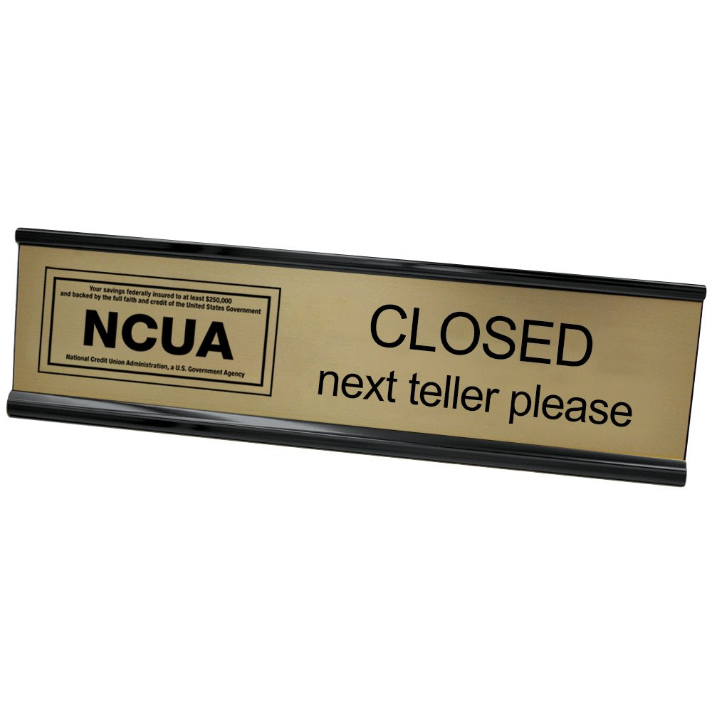 Desk Frame - Next Teller w/ NCUA Logo - 10W x 2H 