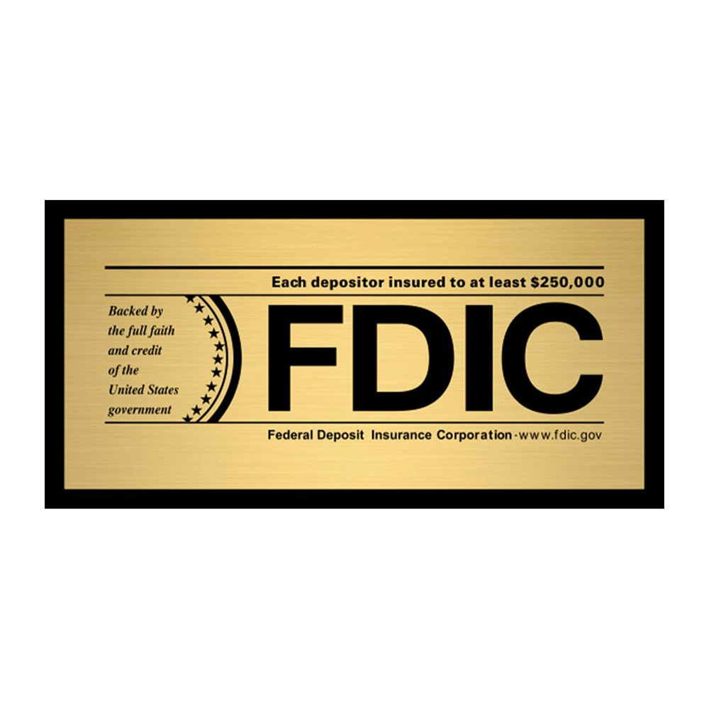  8W x 4H Gold FDIC Wall Sign