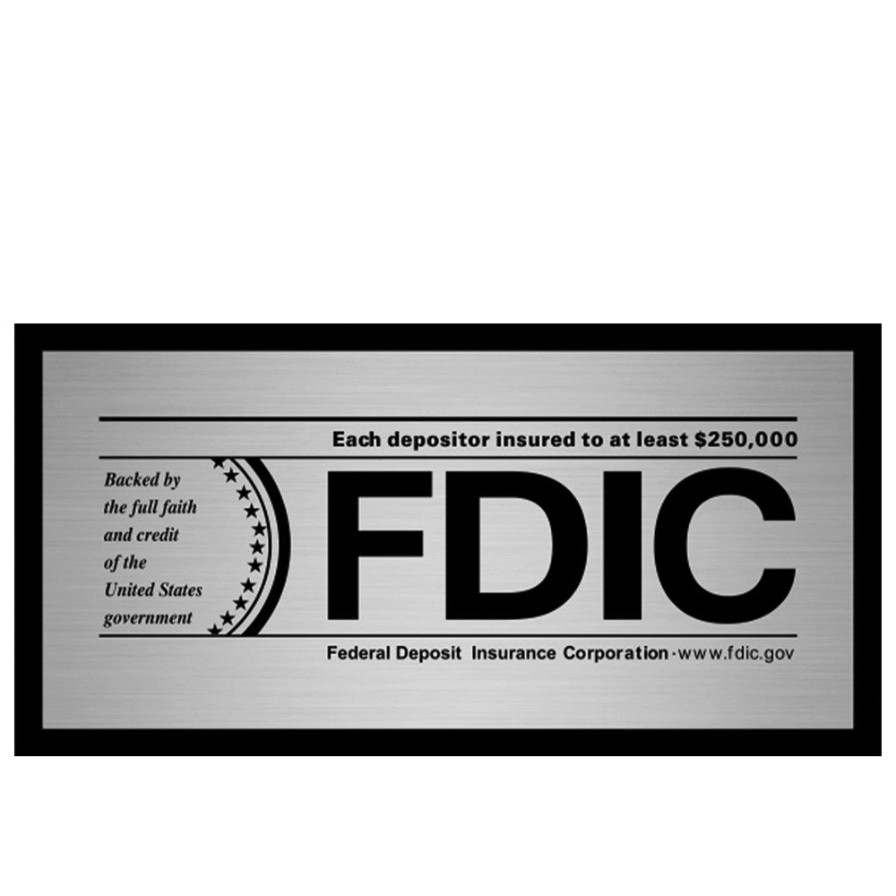 FDIC Wall Sign - Silver Alum w/ Velcro® - 8W x 4H