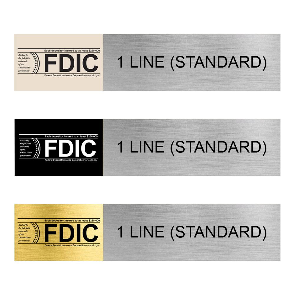 1/3 Size Magnetic FDIC Logo Insert - With 1 Line Standard