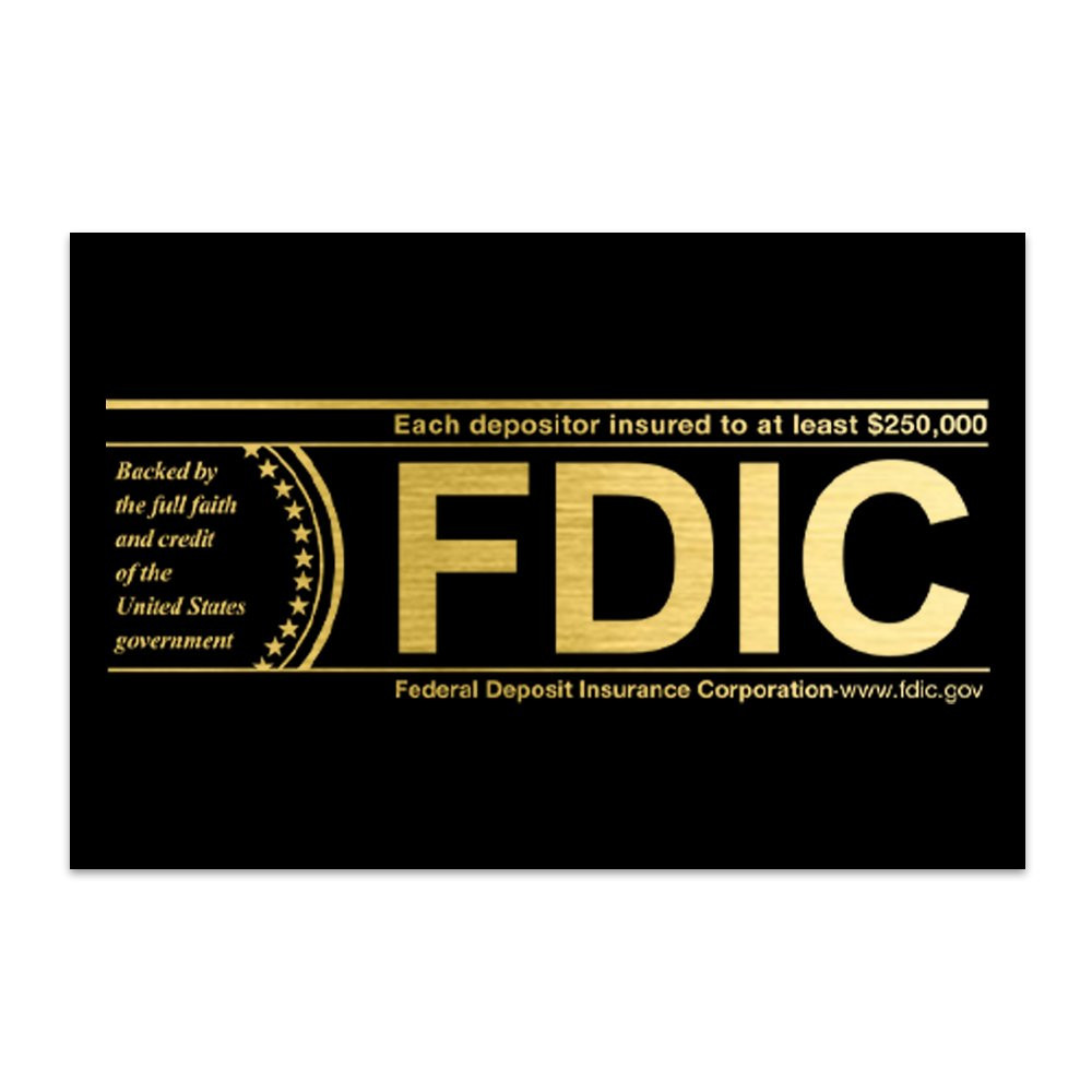 1/3 Size Magnetic FDIC Logo Insert Only Blk w/ Gld