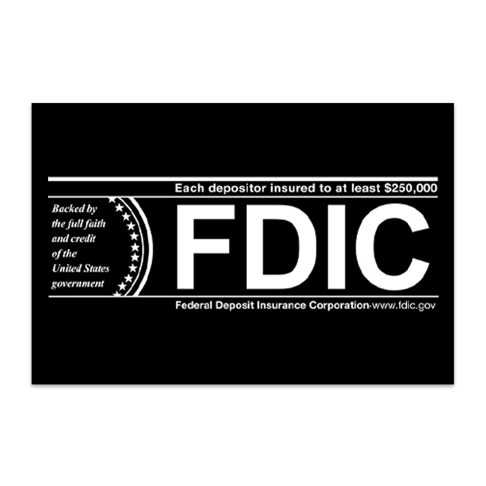 1/3 Size Magnetic FDIC Logo Insert Only Blk w/ White