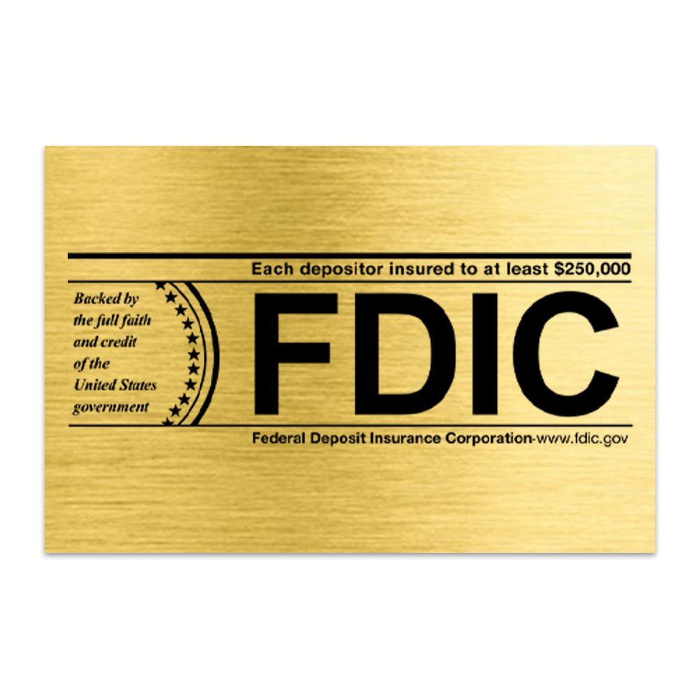 1/3 Size Magnetic FDIC Logo Insert Only Gld w/ Blk