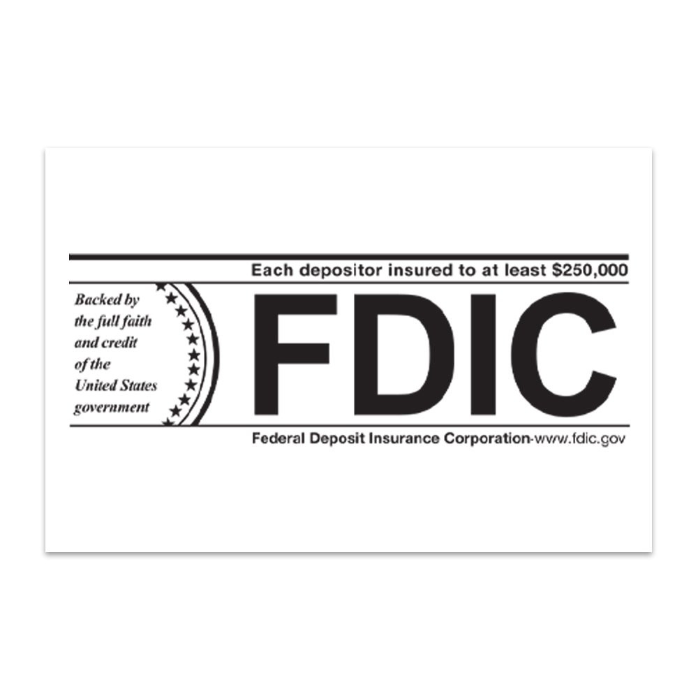 1/3 Size Magnetic FDIC Logo Insert Only White w/ Blk