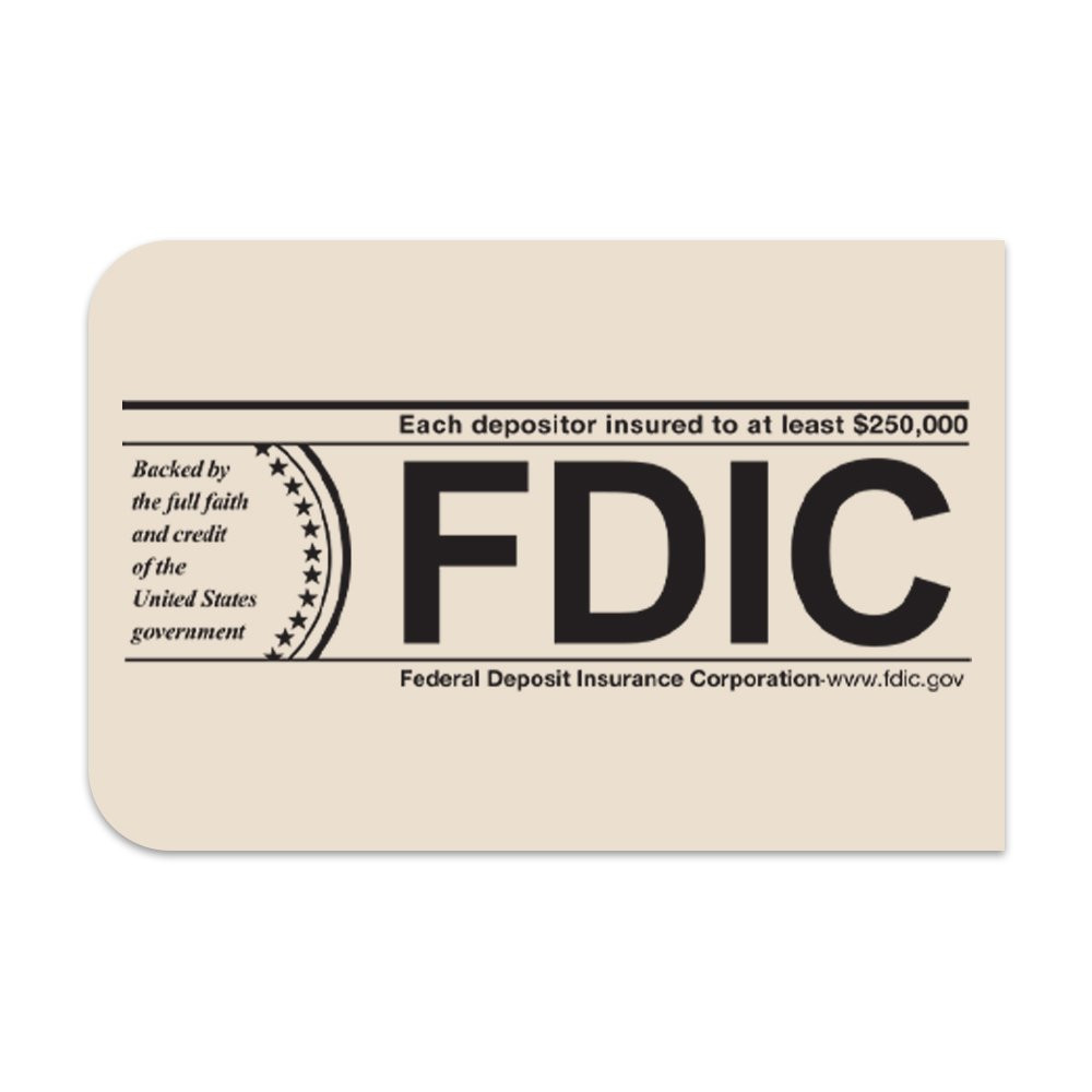 1/3 Size Round Magnetic FDIC Logo Insert - Round - Almd w/ Blk