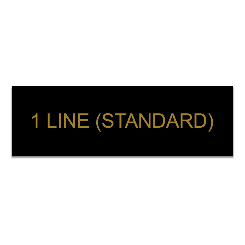 2/3 Size Magnetic Nameplate Insert - Square Corner - Black w/ Gold 