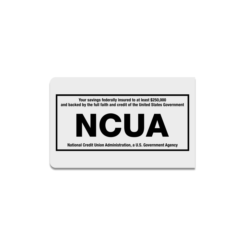 1/3 Size Round Magnetic NCUA Logo Insert - Round - White w/ Blk