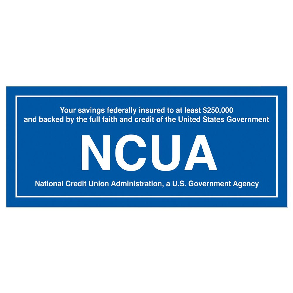 NCUA wallmount plaque - $250,000 insurance amount 