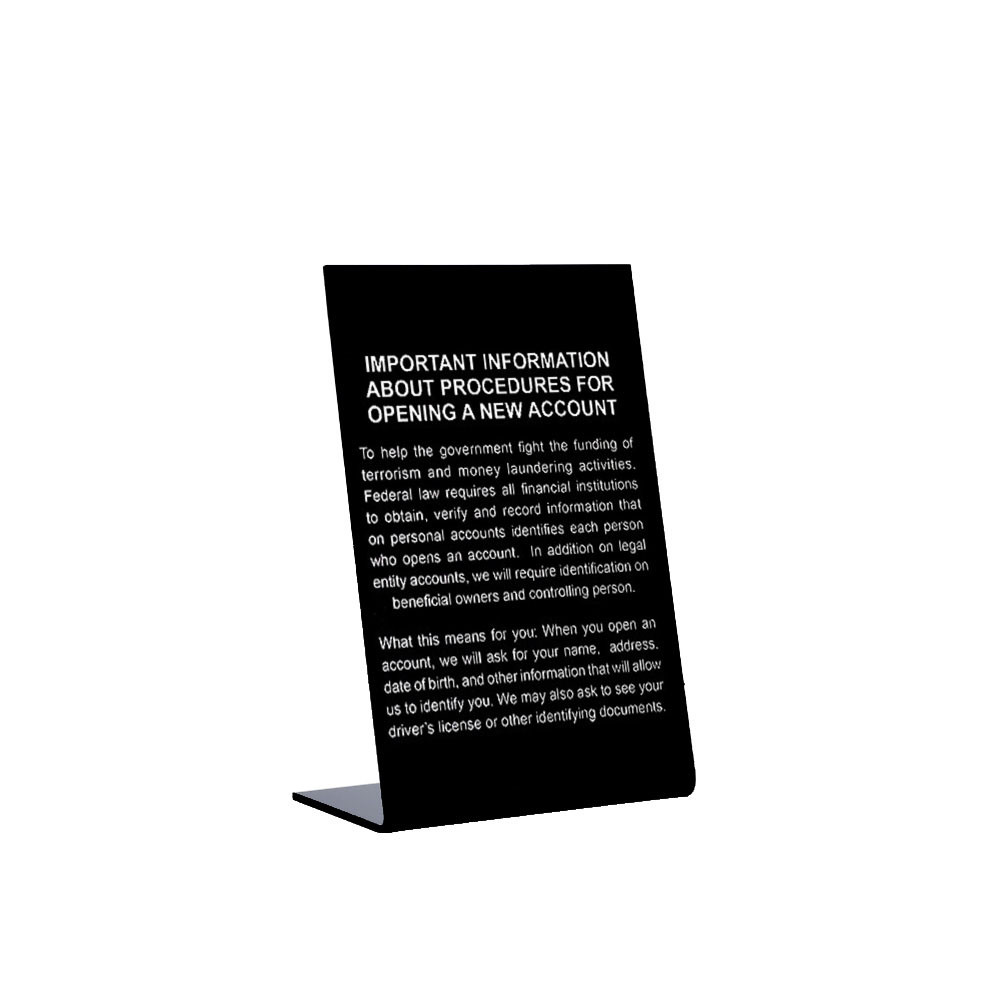 Gloss Black Patriot Act 2018 - 6W x 9H Easel Sign 