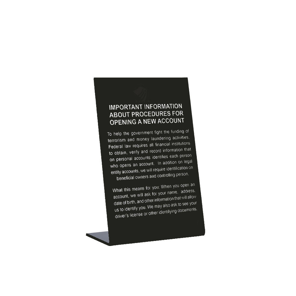 Patriot Act 2018 - 6W x 9H Easel Sign matte black
