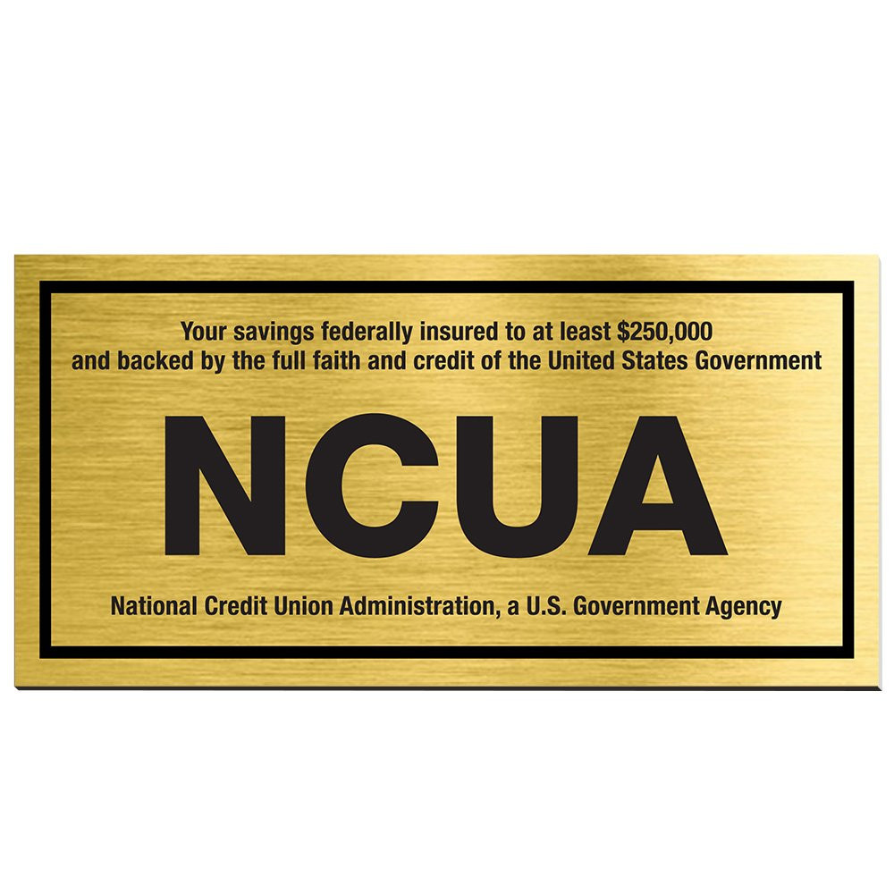 Wall plate - NCUA - Gold with black text