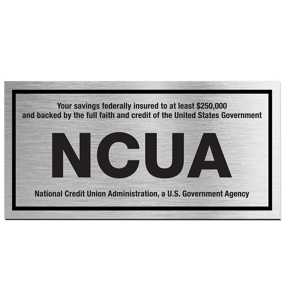 Wall plate - NCUA - Silver with black text 