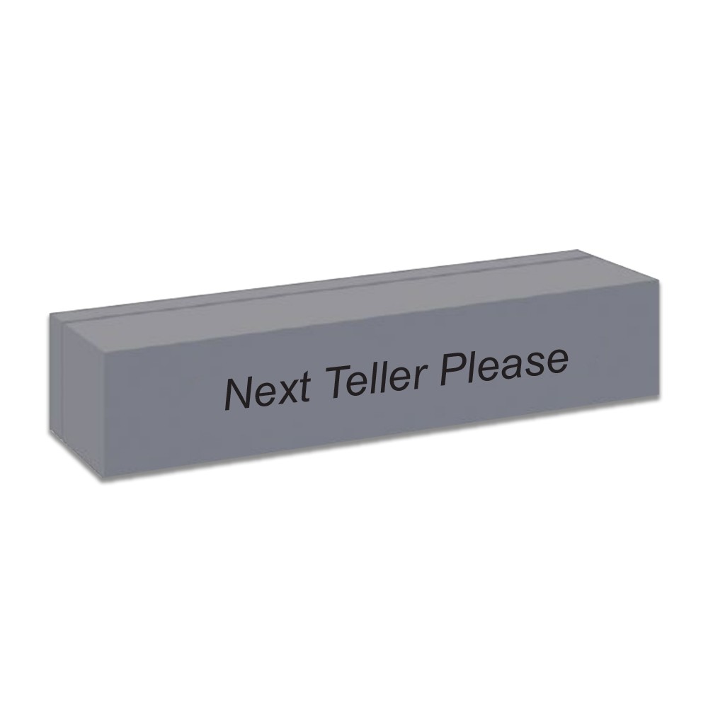 Next Teller Please - Aluminum Magnetic Desk Bar - Square Corners - Silver