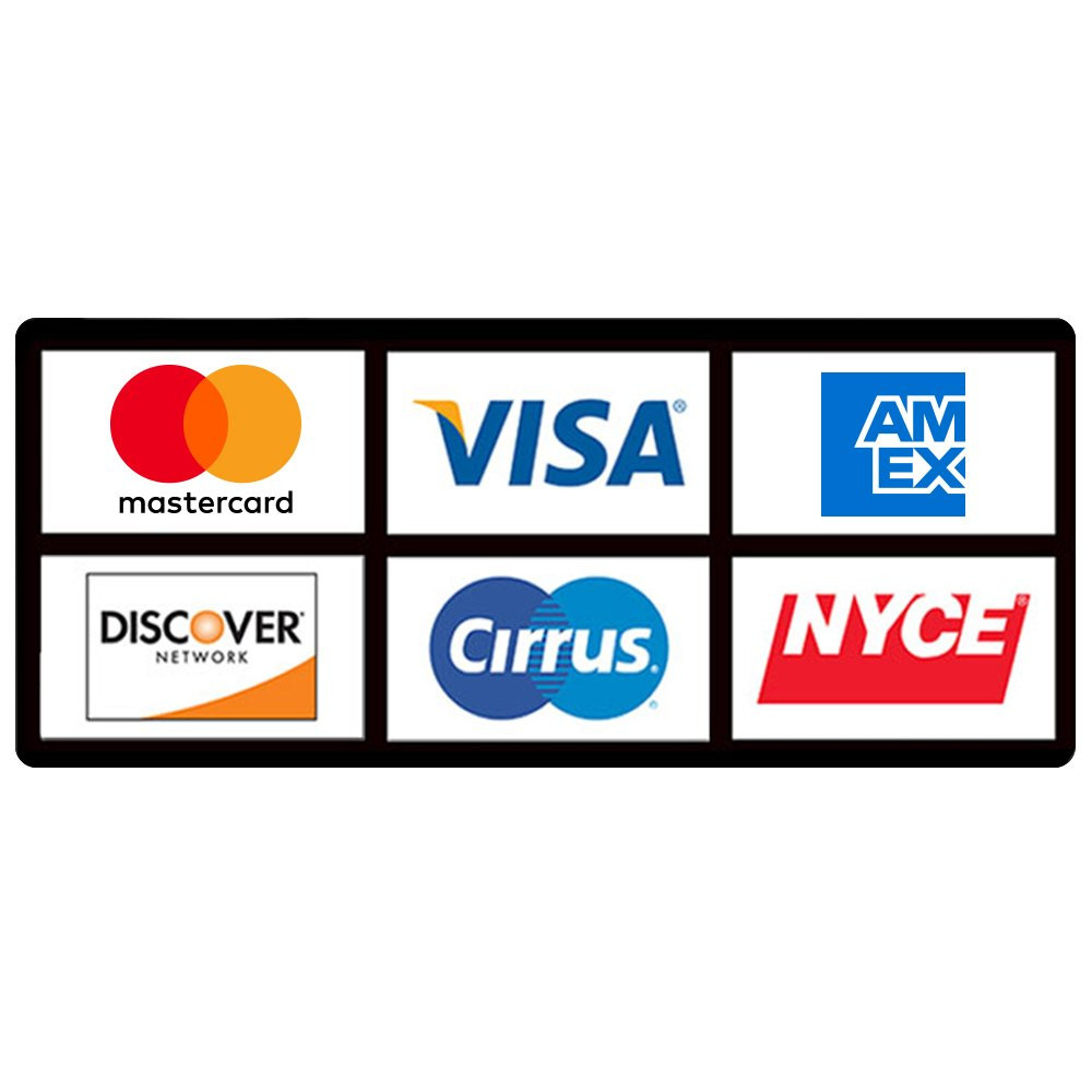 ATM Card Acceptance Sign, 6 Logo-Horizontal, 11.5W X 4.75H