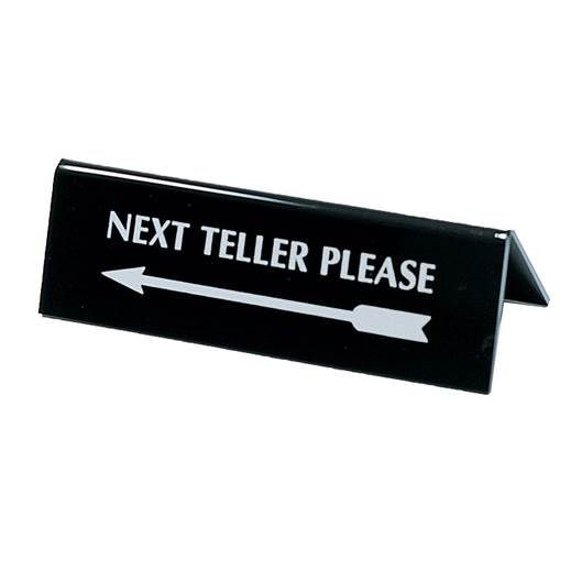 Next Teller Please w/ Arrow Silver on Black 