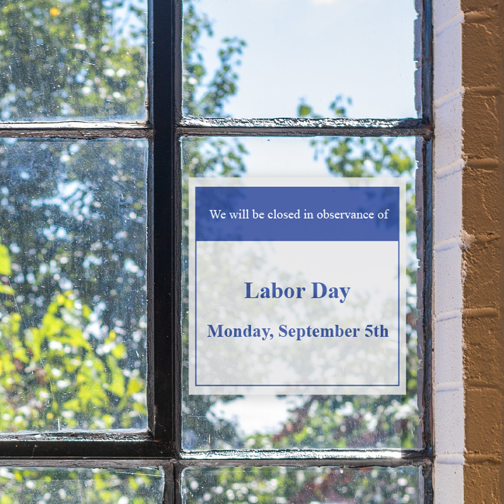 2024 HOLIDAY CLOSING WINDOW CLING SET 5.5W X 5.5H – Made-to-Order