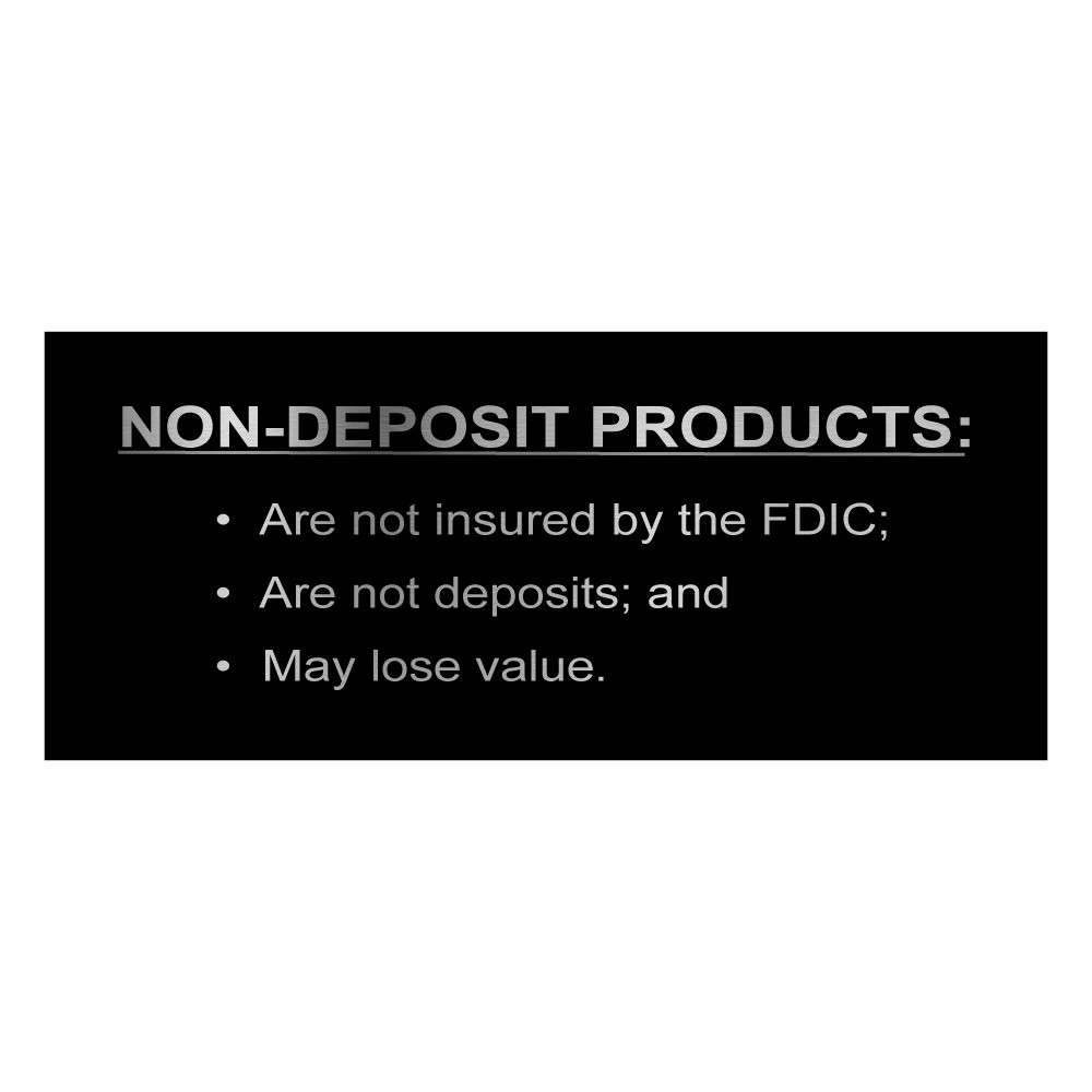 Black w/ Silver Text - Mandatory Non-Deposit Products Wall Sign - 7W x 3H