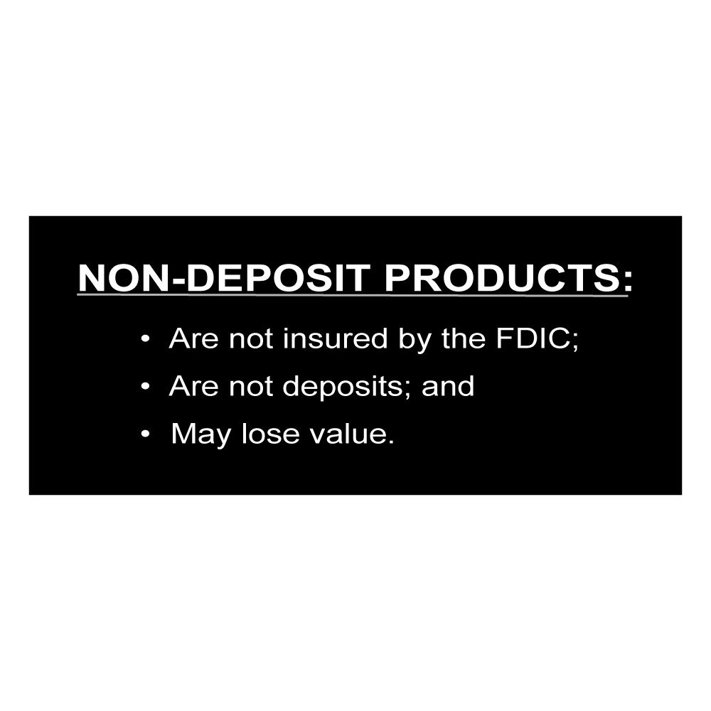 Black w/ White Text -  Mandatory Non-Deposit Products Wall Sign - 7W x 3H