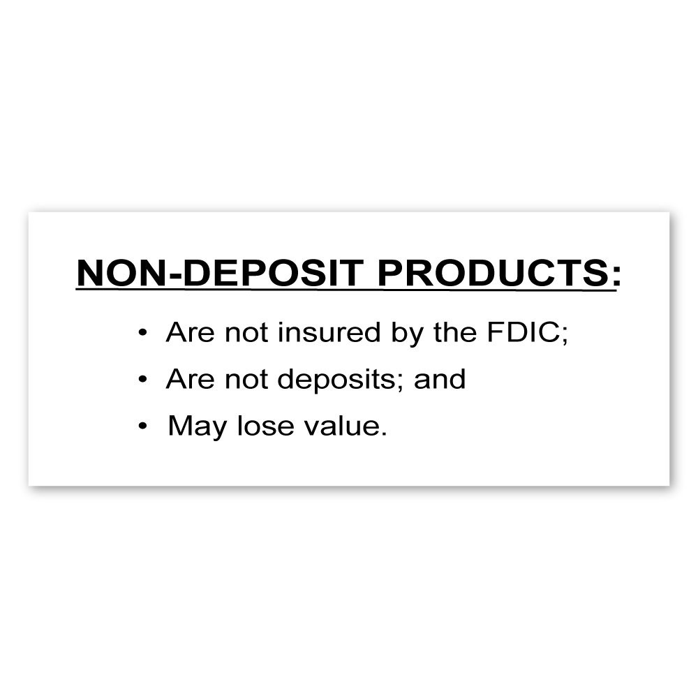 White w/ Black Text - Mandatory Non-Deposit Products Wall Sign - 7W x 3H