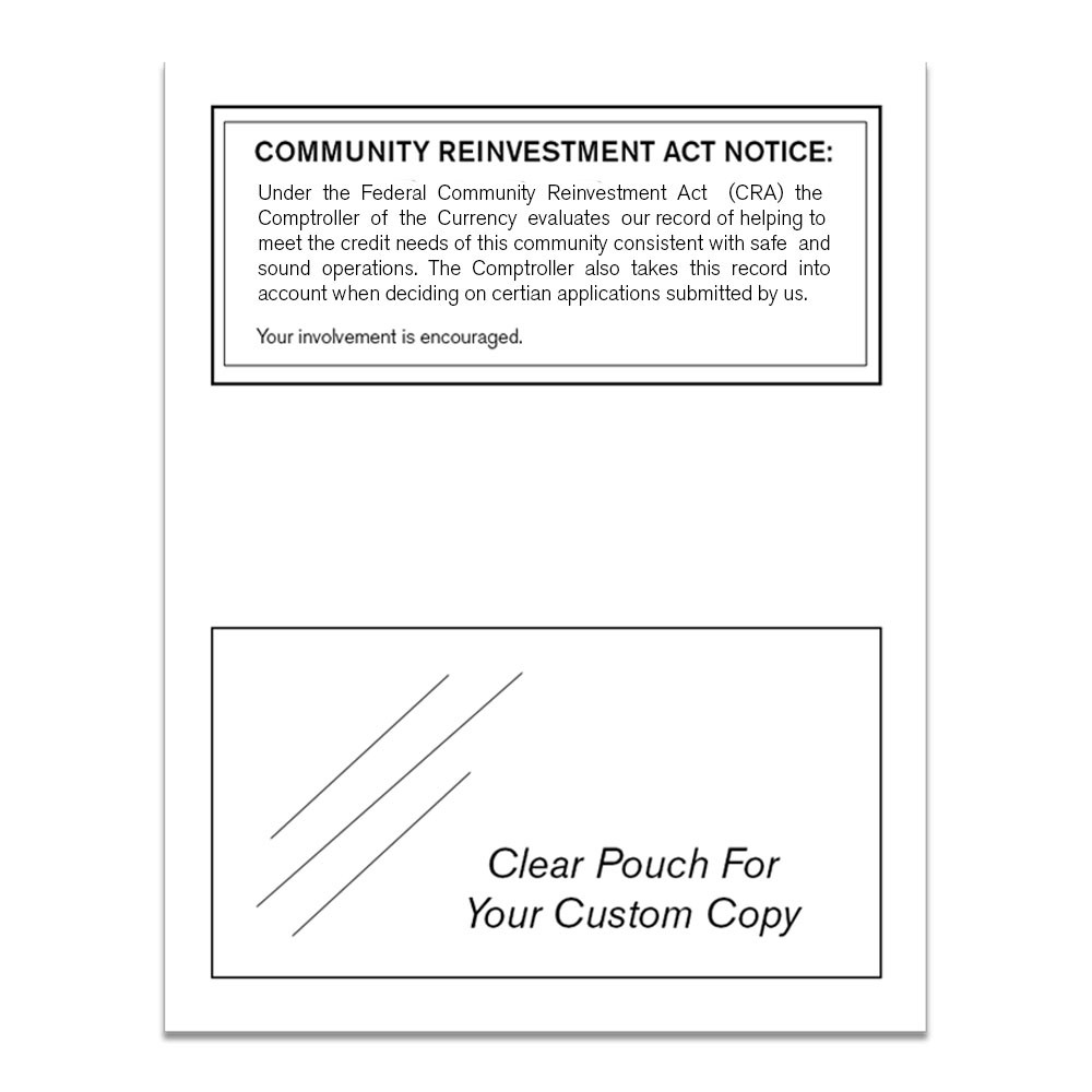 Community Reinvestment Act (Comptroller of the Currency) 11W x 14H - White
