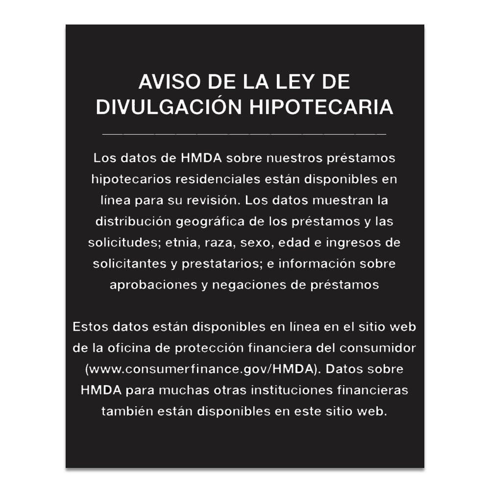 2018 Home Mortgage Disclosure (Spanish) - Matte Black w/ Velcro
