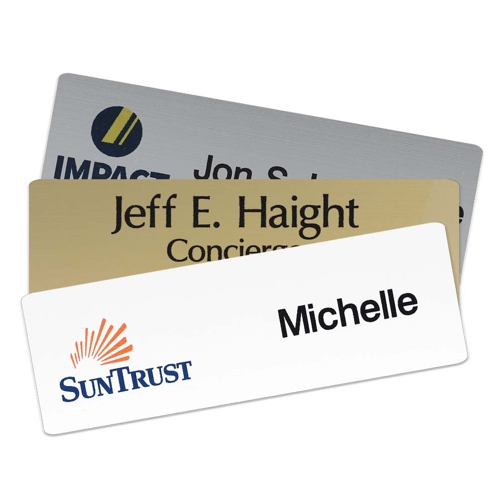 1H x 3W Full Color Name Tags - Plastic/Metal - Made to Order