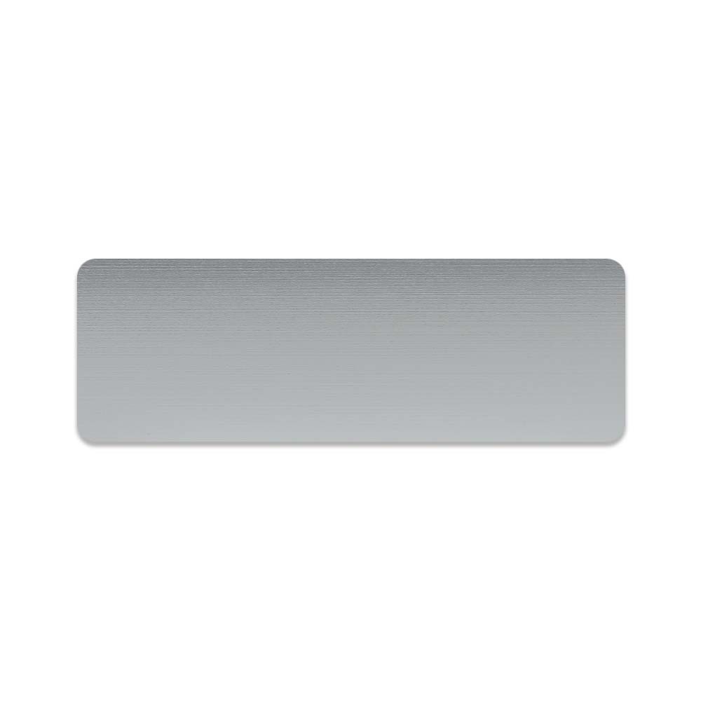 1H x 3W Full Color Name Tags - Plastic/Metal - Made to Order - silver
