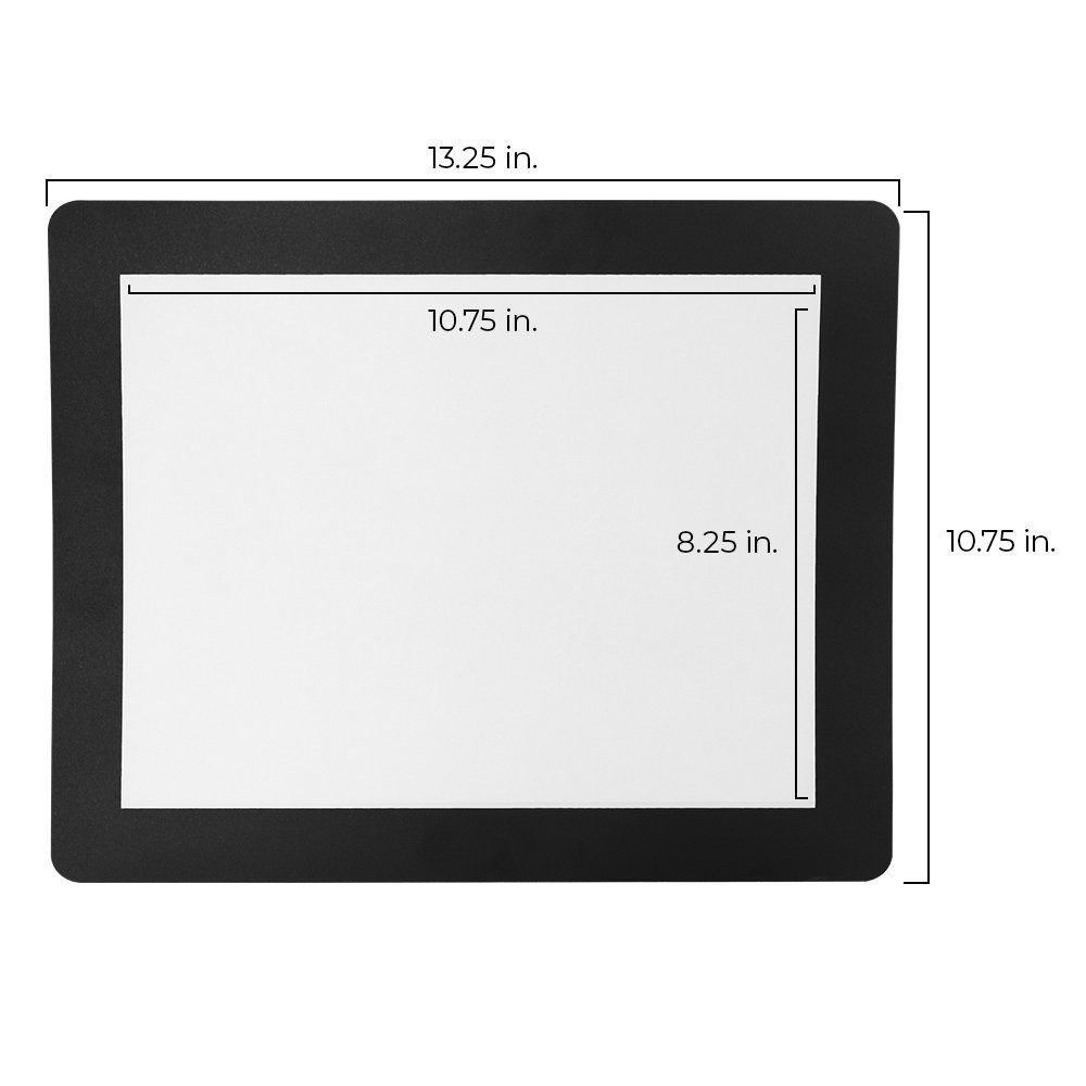 13.25 x 10.75 Black Counter Mat with Side Insert Displaying Dimmensions