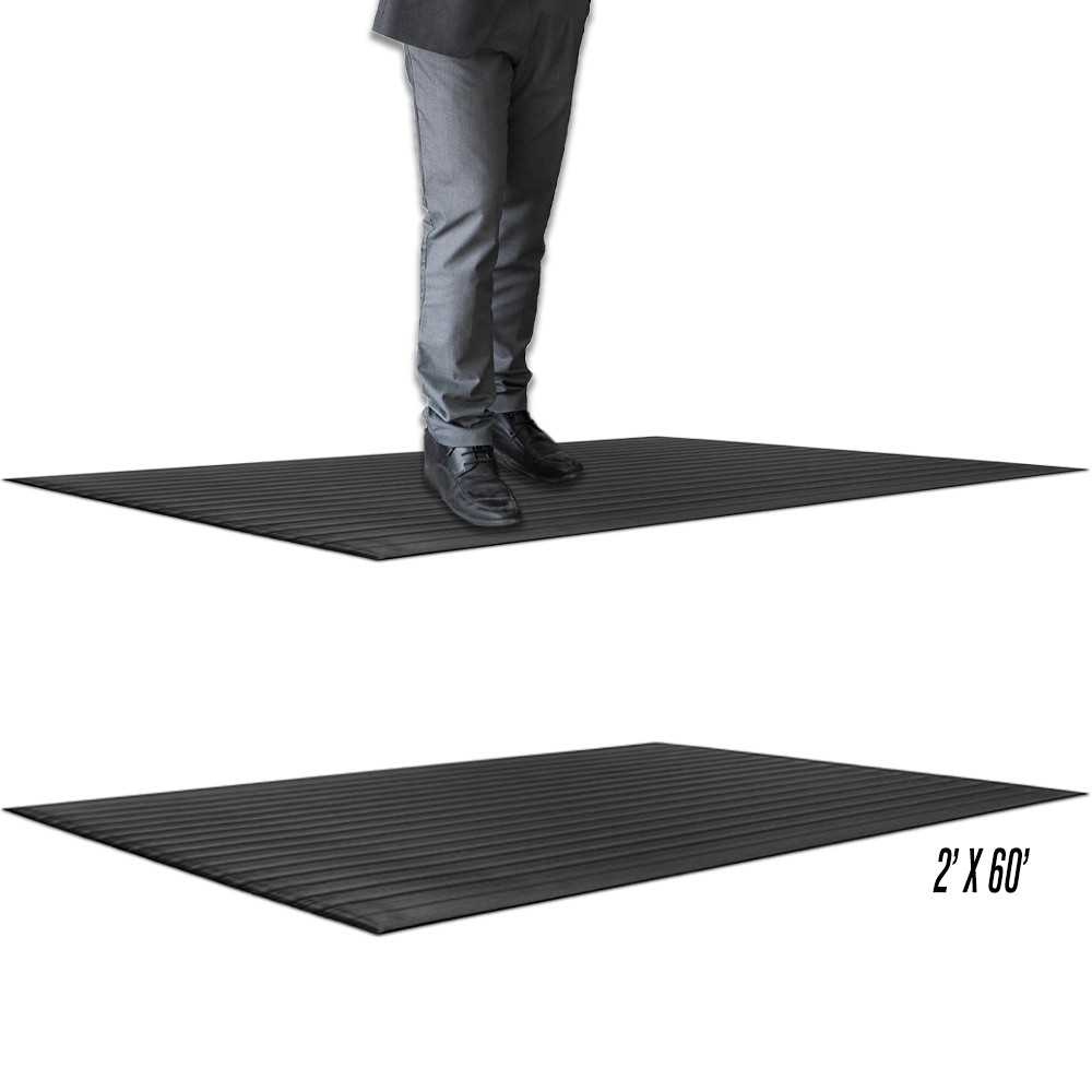 Air Step Anti-Fatigue Mat - Black 2 x 60 (3/8 inches thick) 