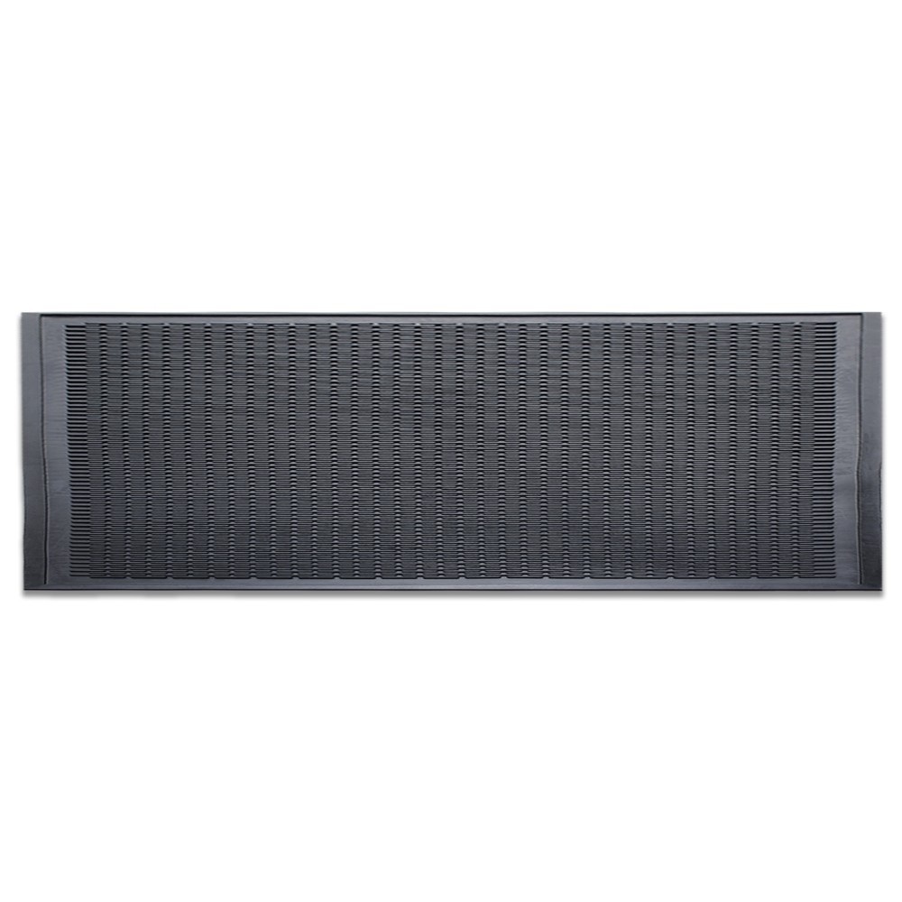 Clean Step Scraper Outdoor Mat - 120mil. All-Rubber Construction - Black - 3 x 10