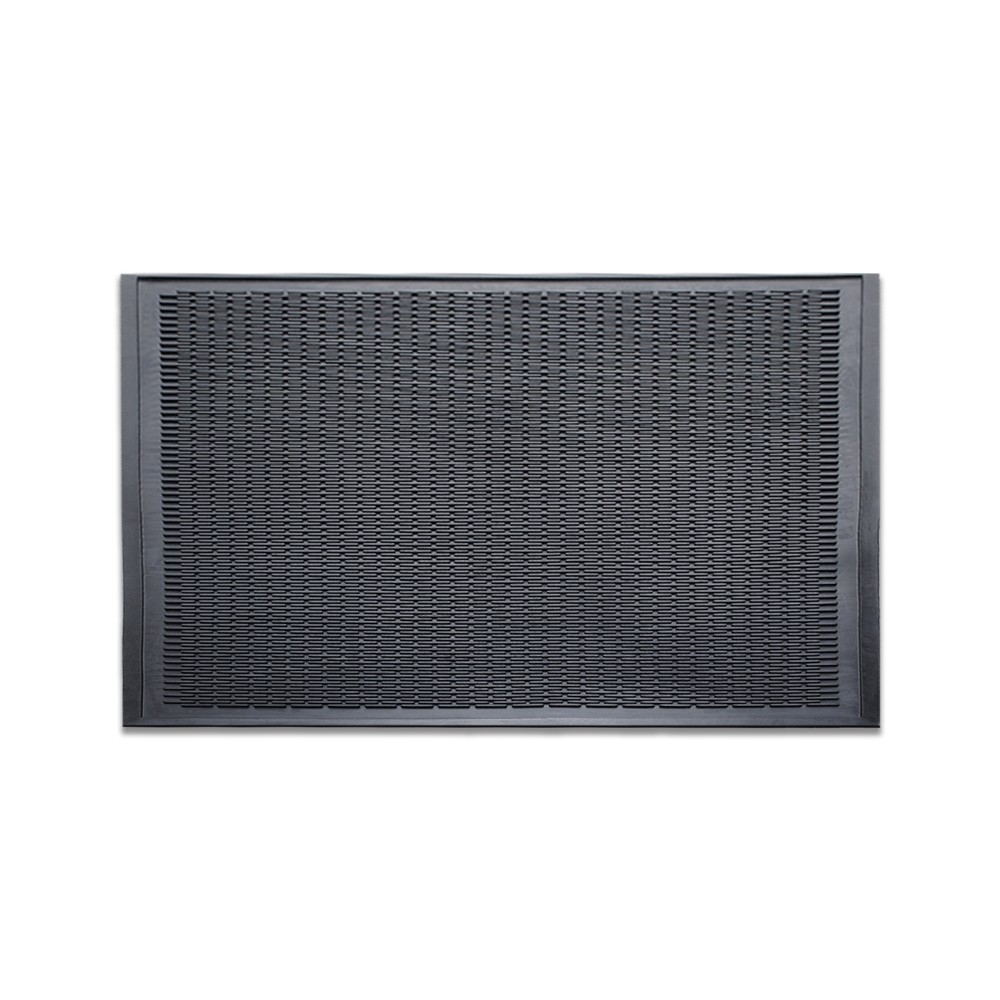 Clean Step Scraper Outdoor Mat - 120mil. All-Rubber Construction - Black - 3 x 5 