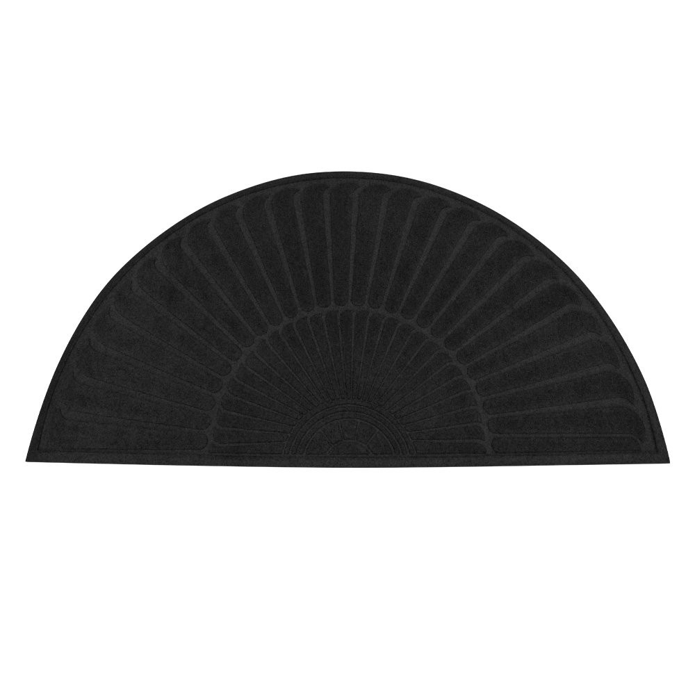 Charcoal Half Oval WaterGuard Indoor/Outdoor Rubber Entrance Mat