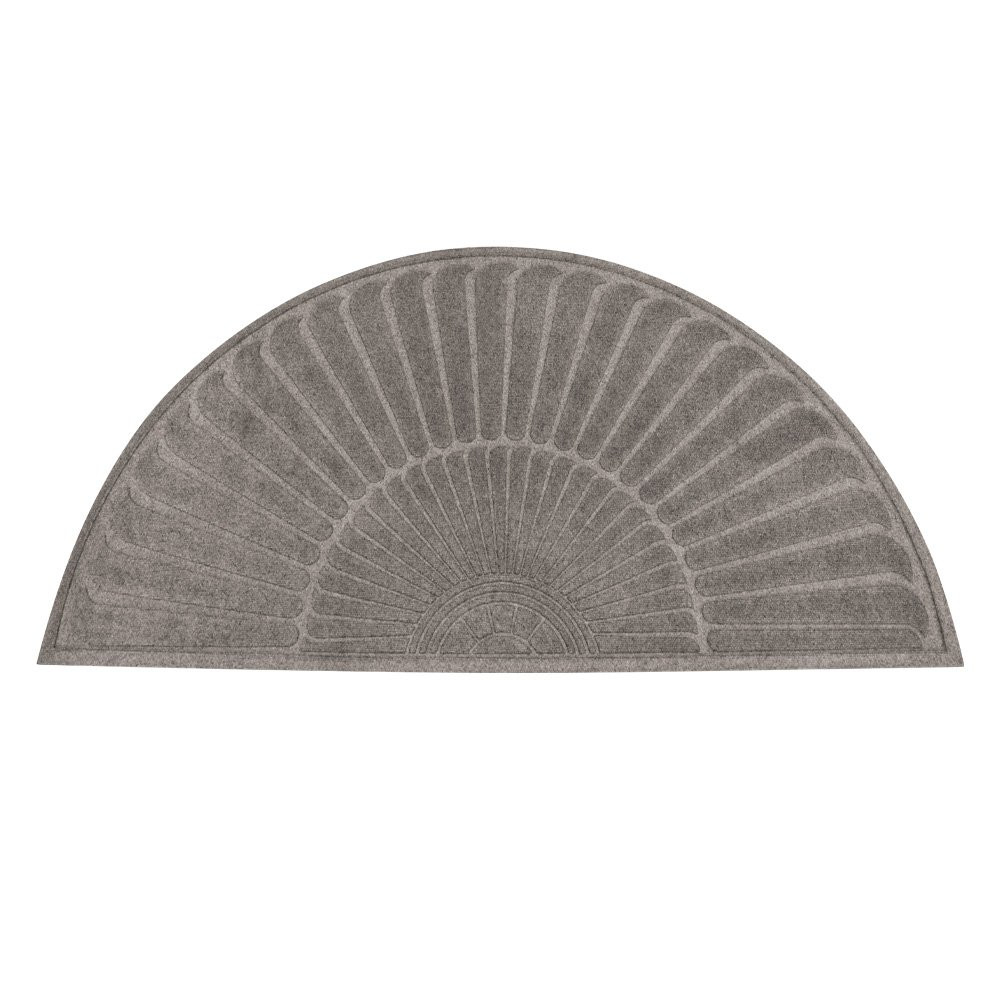 Gray Half Oval WaterGuard Indoor/Outdoor Rubber Entrance Mat