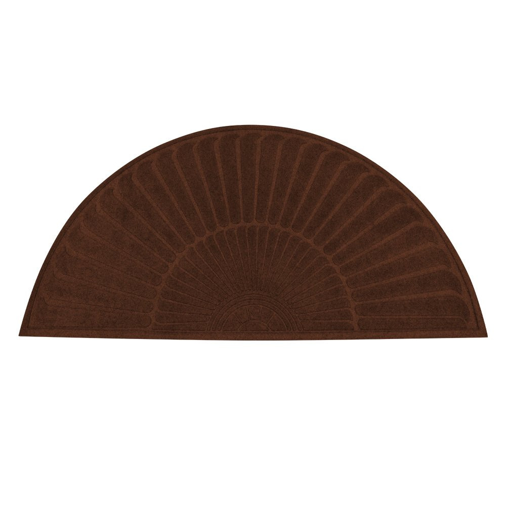 Brown - 2 x 4 WaterGuard Half Oval Indoor/Outdoor Entrance Mat 