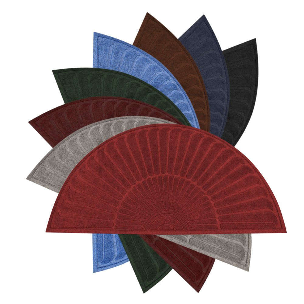 All colors of WaterGuard Half Oval Indoor/Outdoor Entrance Mat shown fanned out 