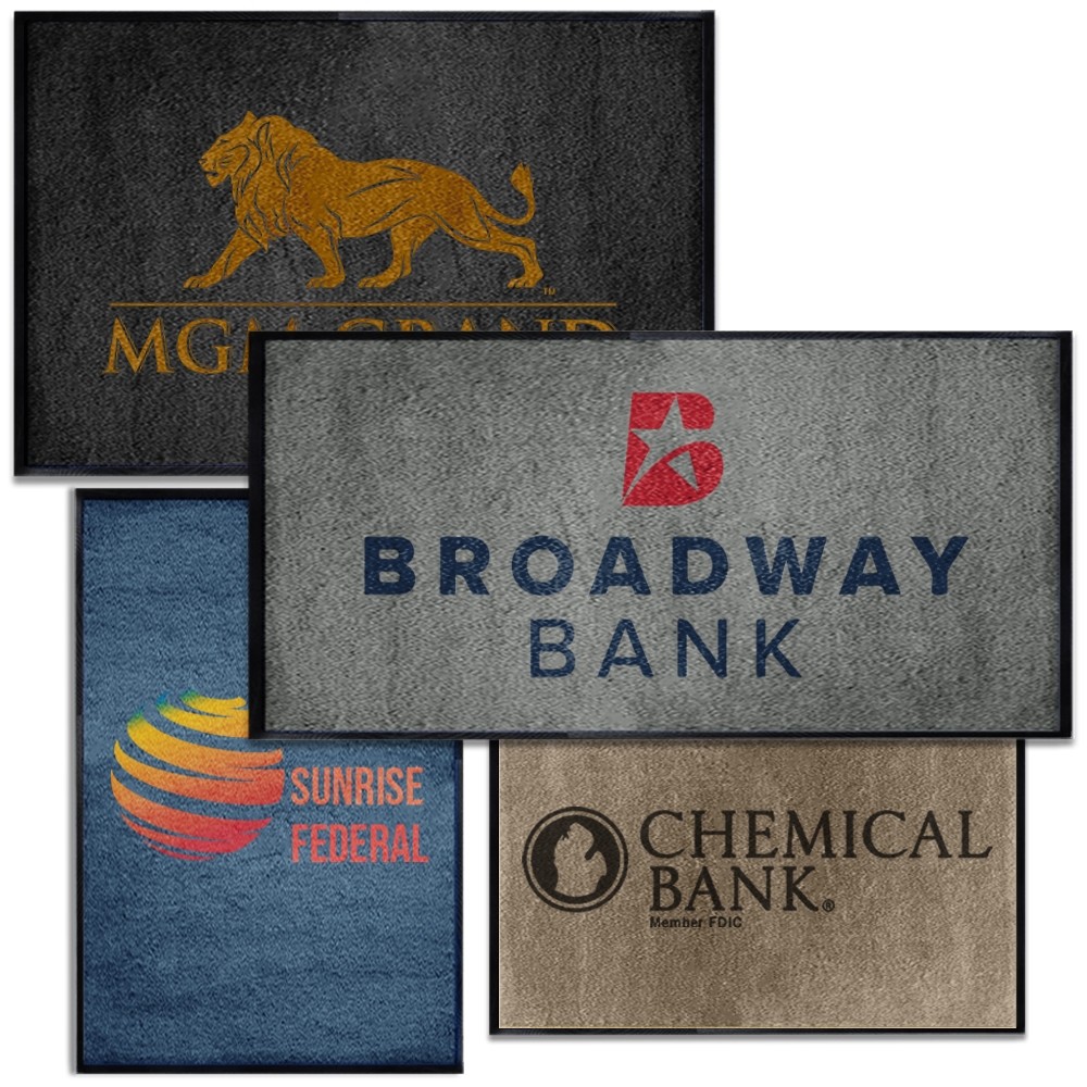 Custom Dyed Indoor Logo Mat - 18oz Carpet - Rubber and Vinyl Backing - Made-To-Order
