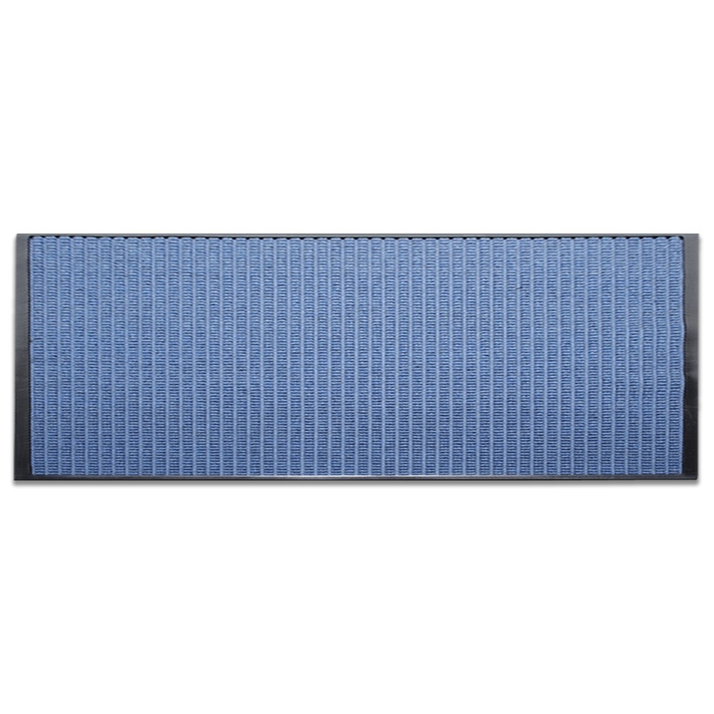 Blue Waterguard Indoor/Outdoor Mat - 24oz Carpet - 54mil. Rubber (3 x 10) - Waffle Pattern
