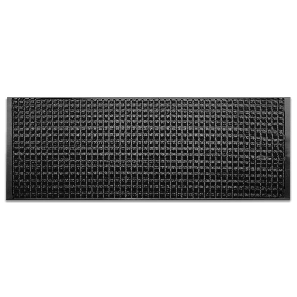 Charcoal Waterguard Indoor/Outdoor Mat - 24oz Carpet - 54mil. Rubber (3 x 10) - Waffle Pattern