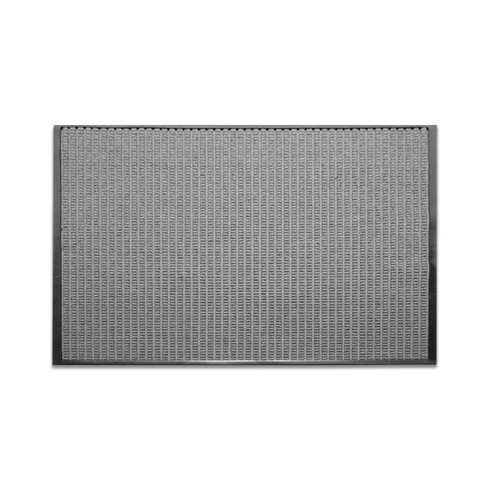 Gray Waterguard Indoor/Outdoor Mat - 24oz Carpet - 54mil. Rubber (3 x 5) - Waffle Pattern