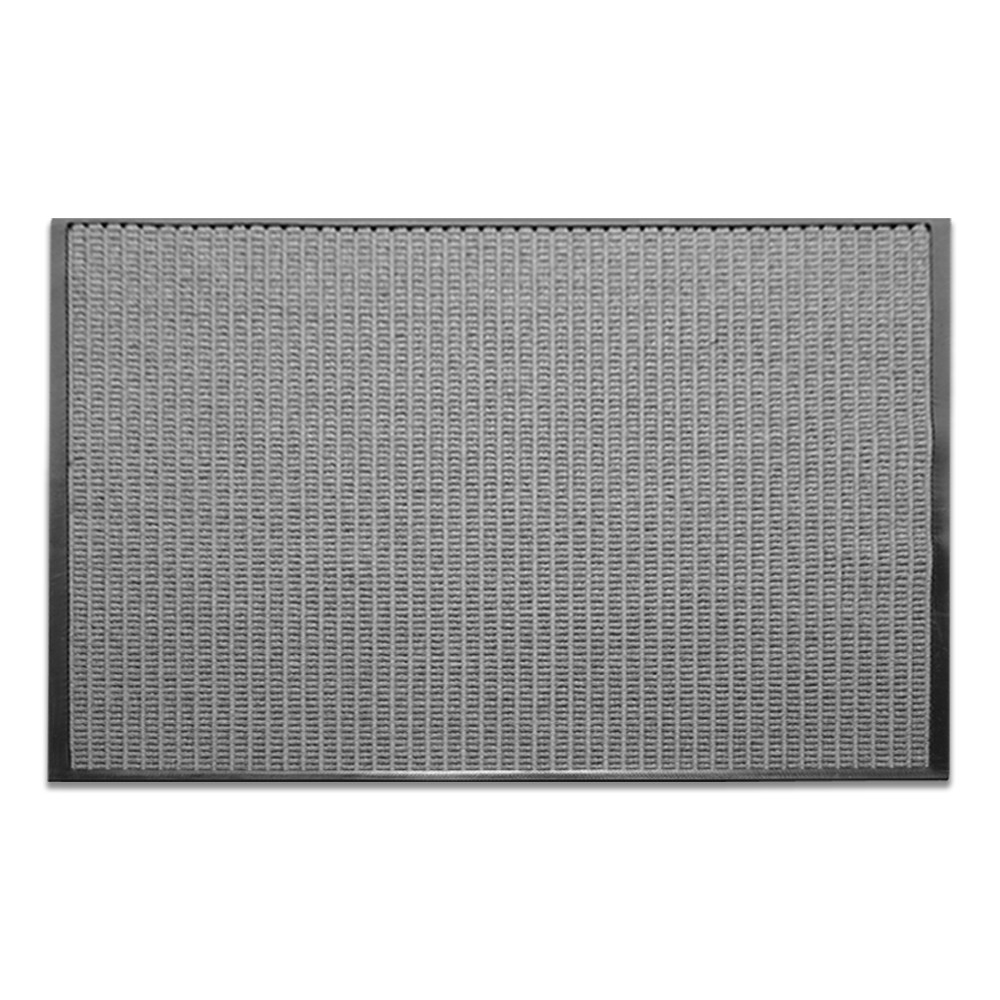 Gray Waterguard Indoor/Outdoor Mat - 24oz Carpet - 54mil. Rubber (4 x 6) - Waffle Pattern