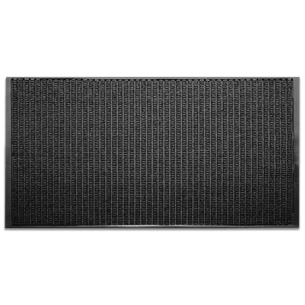 Charcoal Waterguard Indoor/Outdoor Mat - 24oz Carpet - 54mil. Rubber (4 x 8) - Waffle Pattern