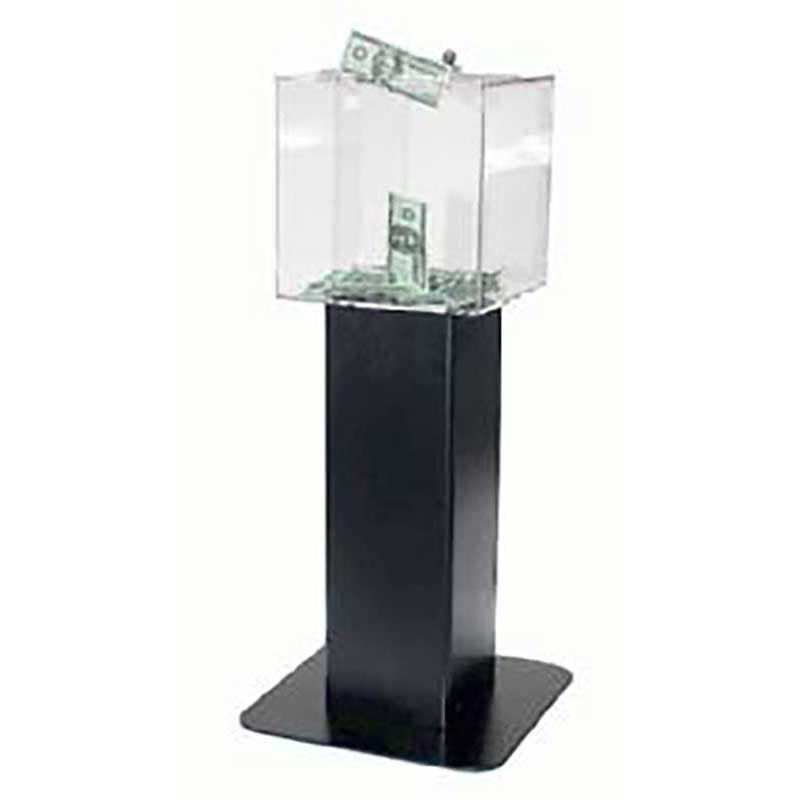 Clear Pedestal Mounted Tip Box - Keyed Alike