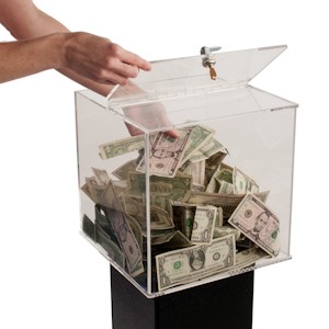 Clear Pedestal Mounted Tip Box 