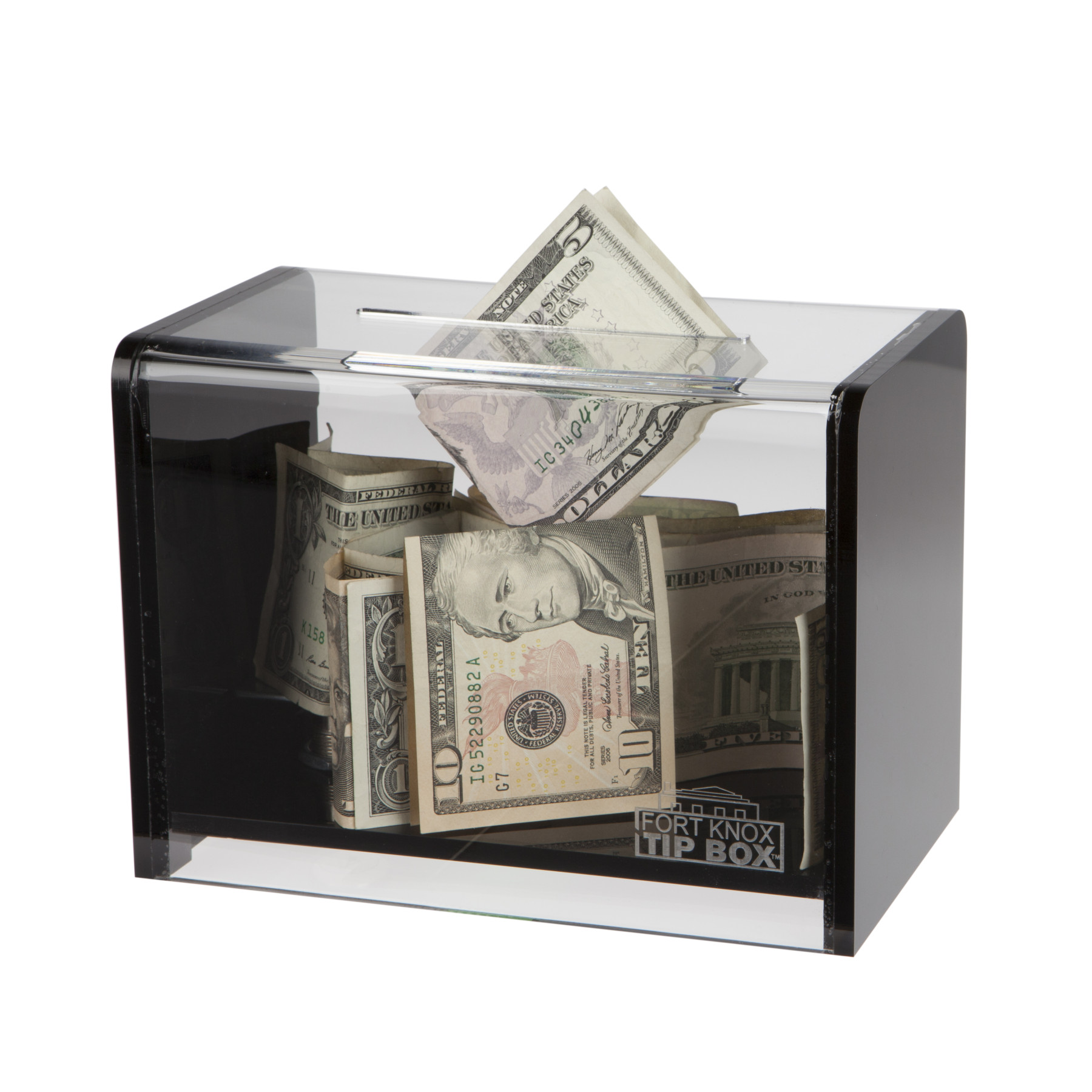 Clear Countertop Tip Box - 7-3/4W x 5-5/8H x 4-1/4D