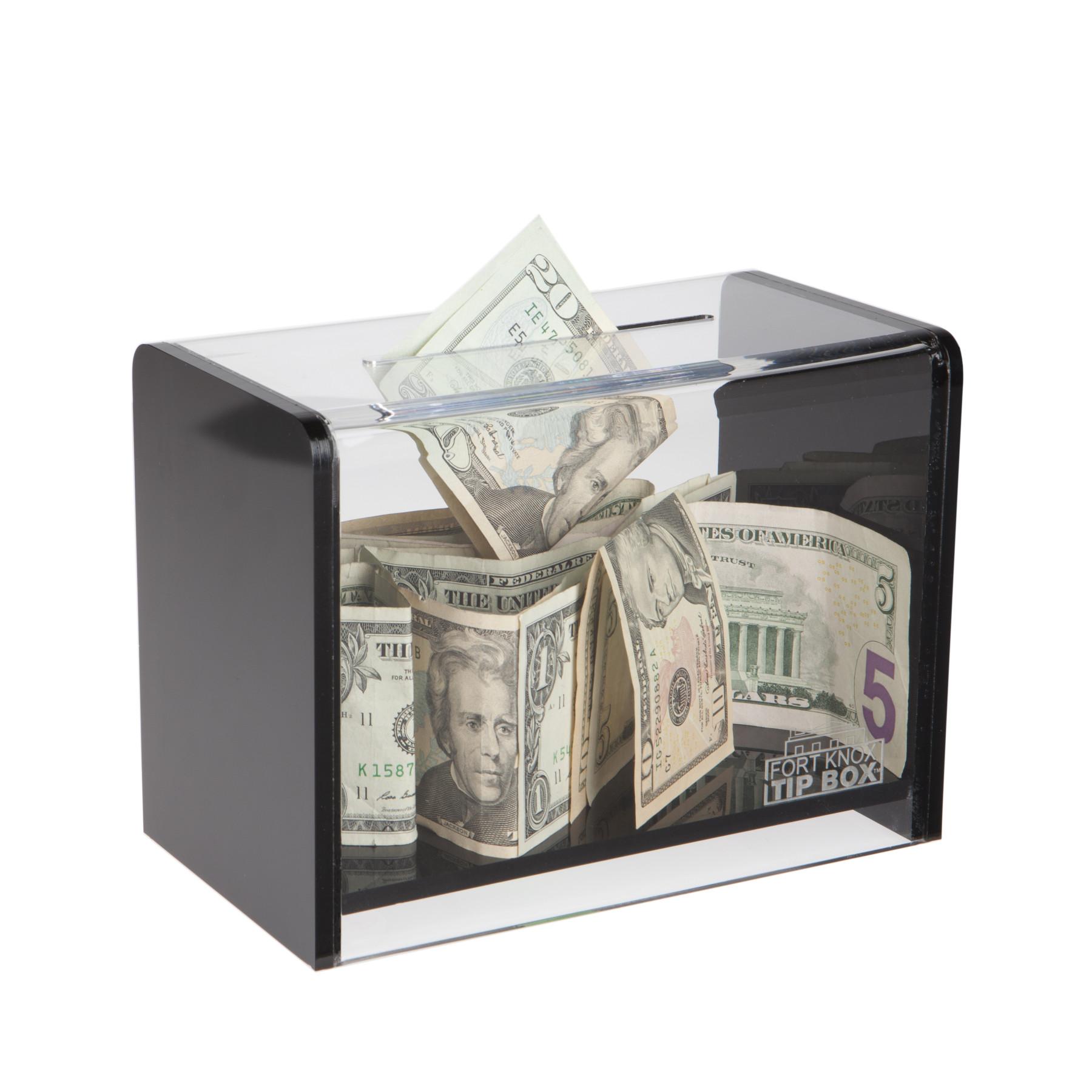 Clear Countertop Tip Box - 7-3/4W x 5-5/8H x 4-1/4D